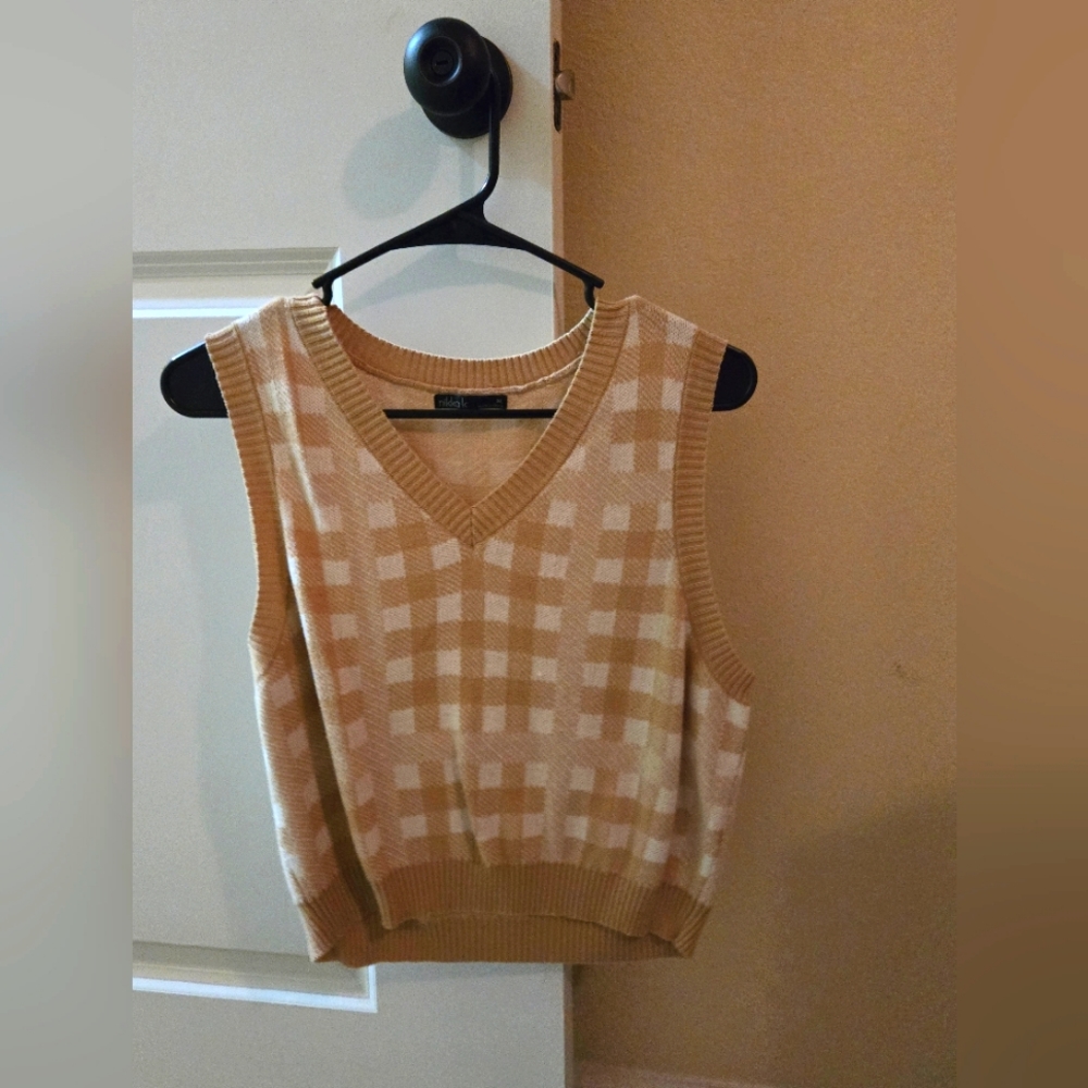 Plaid Beige Cardigan